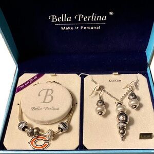 Bella Perlina Silver jewelry set in box Habs, stars and love set